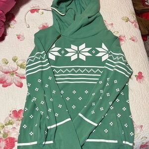 Women's Green Snowflake Sweater